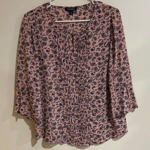 Foxcroft Blush and Black Paisley Blouse